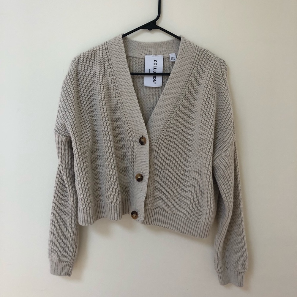 Collusion Chunky Cream Cardigan